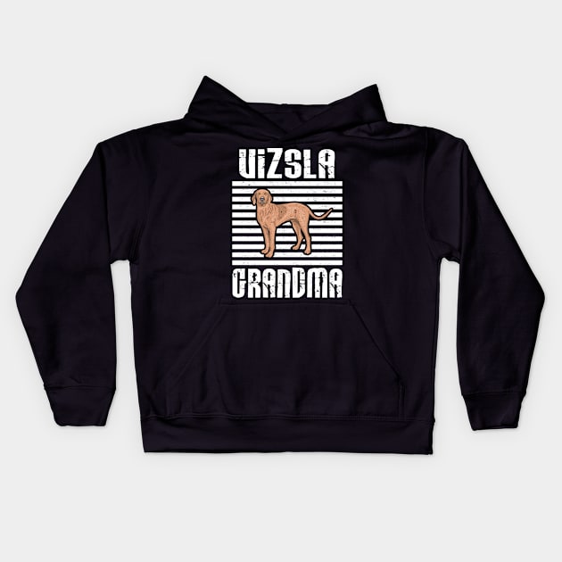 Vizsla Grandma Proud Dogs Kids Hoodie by aaltadel